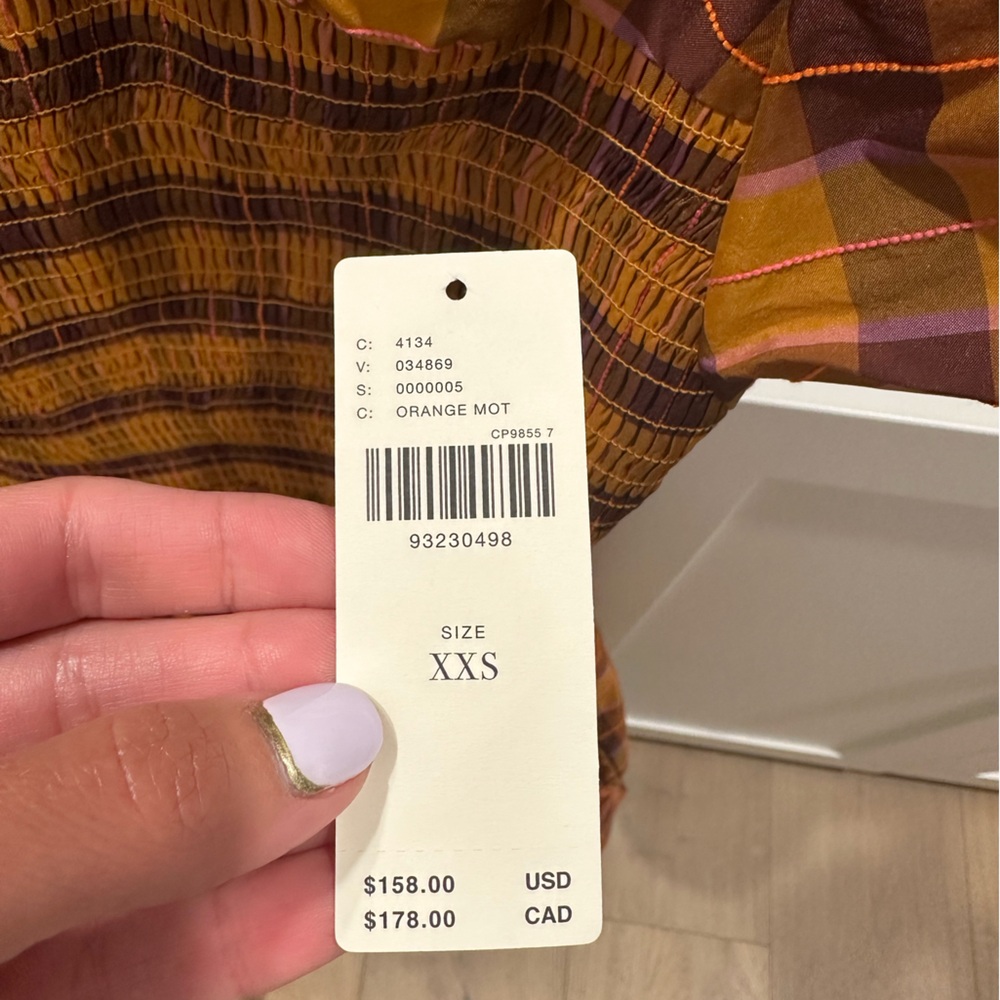 Anthropologie Puff sleeve smocked Romper XXS Maeve - Picture 7 of 7